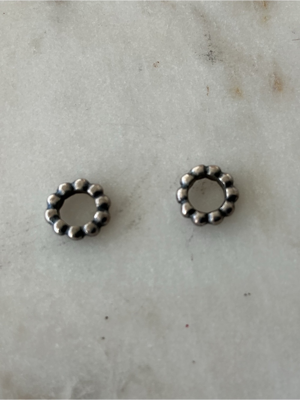 Pandora - Small Silver Beaded Hoop Accent Spacer Beads